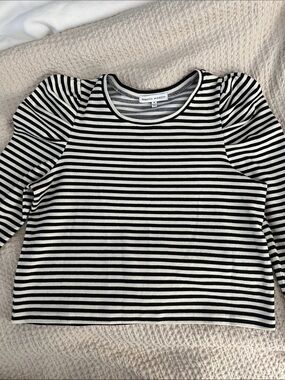 Rebecca Minkoff Striped Puff Sleeve Sweater, size M